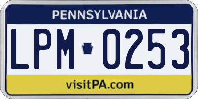 PA license plate LPM0253