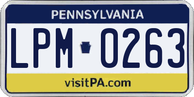 PA license plate LPM0263