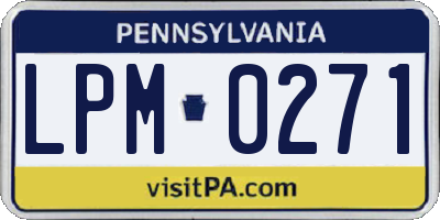 PA license plate LPM0271