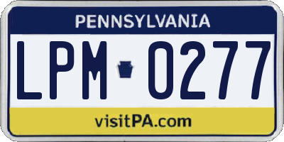 PA license plate LPM0277