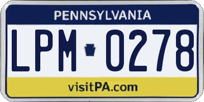 PA license plate LPM0278