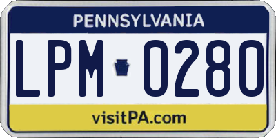 PA license plate LPM0280