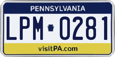 PA license plate LPM0281