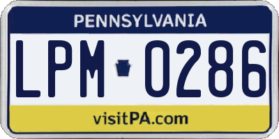 PA license plate LPM0286