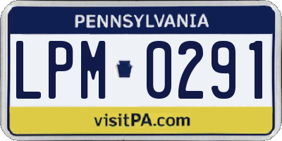 PA license plate LPM0291