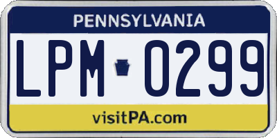 PA license plate LPM0299