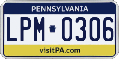 PA license plate LPM0306