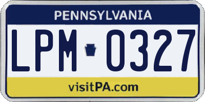 PA license plate LPM0327