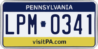 PA license plate LPM0341