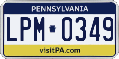 PA license plate LPM0349