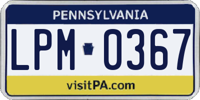 PA license plate LPM0367