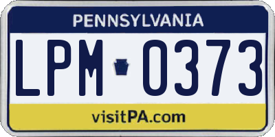 PA license plate LPM0373