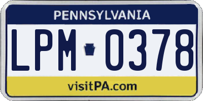 PA license plate LPM0378