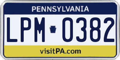 PA license plate LPM0382