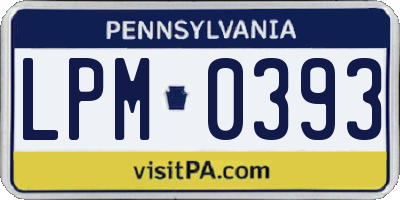 PA license plate LPM0393