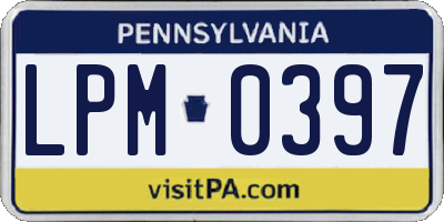 PA license plate LPM0397