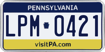 PA license plate LPM0421