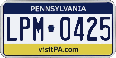 PA license plate LPM0425