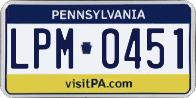 PA license plate LPM0451