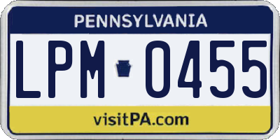PA license plate LPM0455