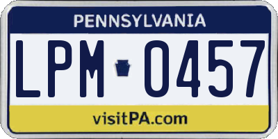 PA license plate LPM0457