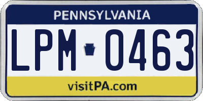 PA license plate LPM0463