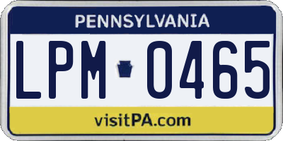 PA license plate LPM0465