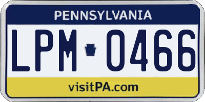 PA license plate LPM0466