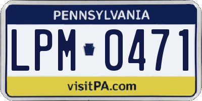 PA license plate LPM0471