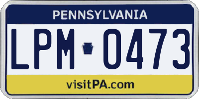 PA license plate LPM0473
