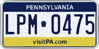 PA license plate LPM0475