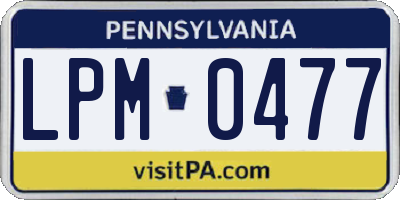 PA license plate LPM0477