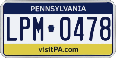 PA license plate LPM0478