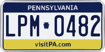 PA license plate LPM0482