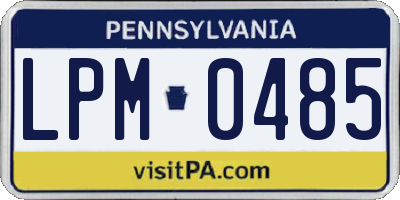 PA license plate LPM0485