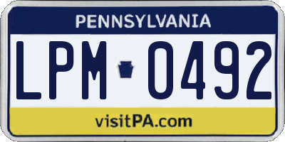 PA license plate LPM0492