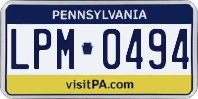 PA license plate LPM0494