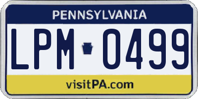 PA license plate LPM0499