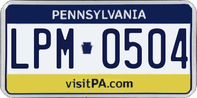 PA license plate LPM0504