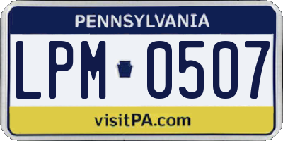 PA license plate LPM0507