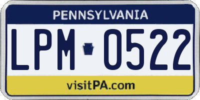 PA license plate LPM0522