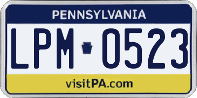 PA license plate LPM0523
