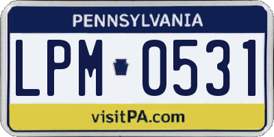 PA license plate LPM0531