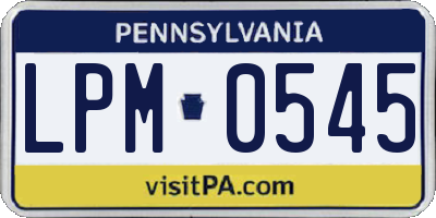 PA license plate LPM0545