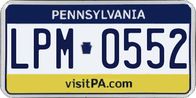 PA license plate LPM0552
