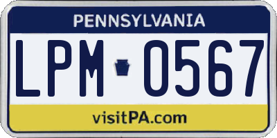 PA license plate LPM0567