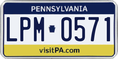PA license plate LPM0571