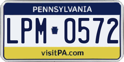 PA license plate LPM0572