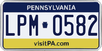 PA license plate LPM0582