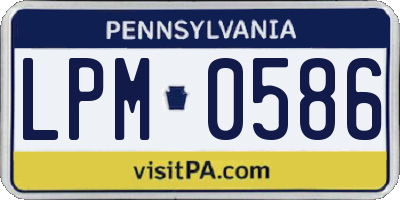 PA license plate LPM0586